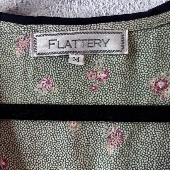 Flattered Green and Dark Blue Floral Midi Dress - Picture 5 of 11